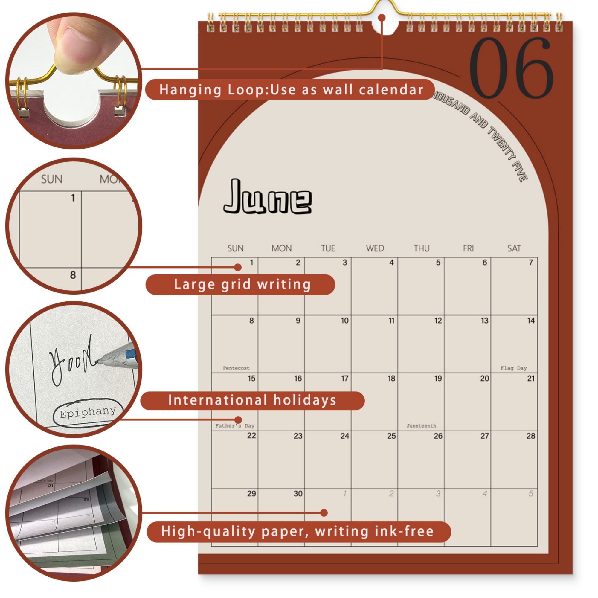 18 Months 14.7"*10" Wall Calendar From Jan 2025 To June 2026 2