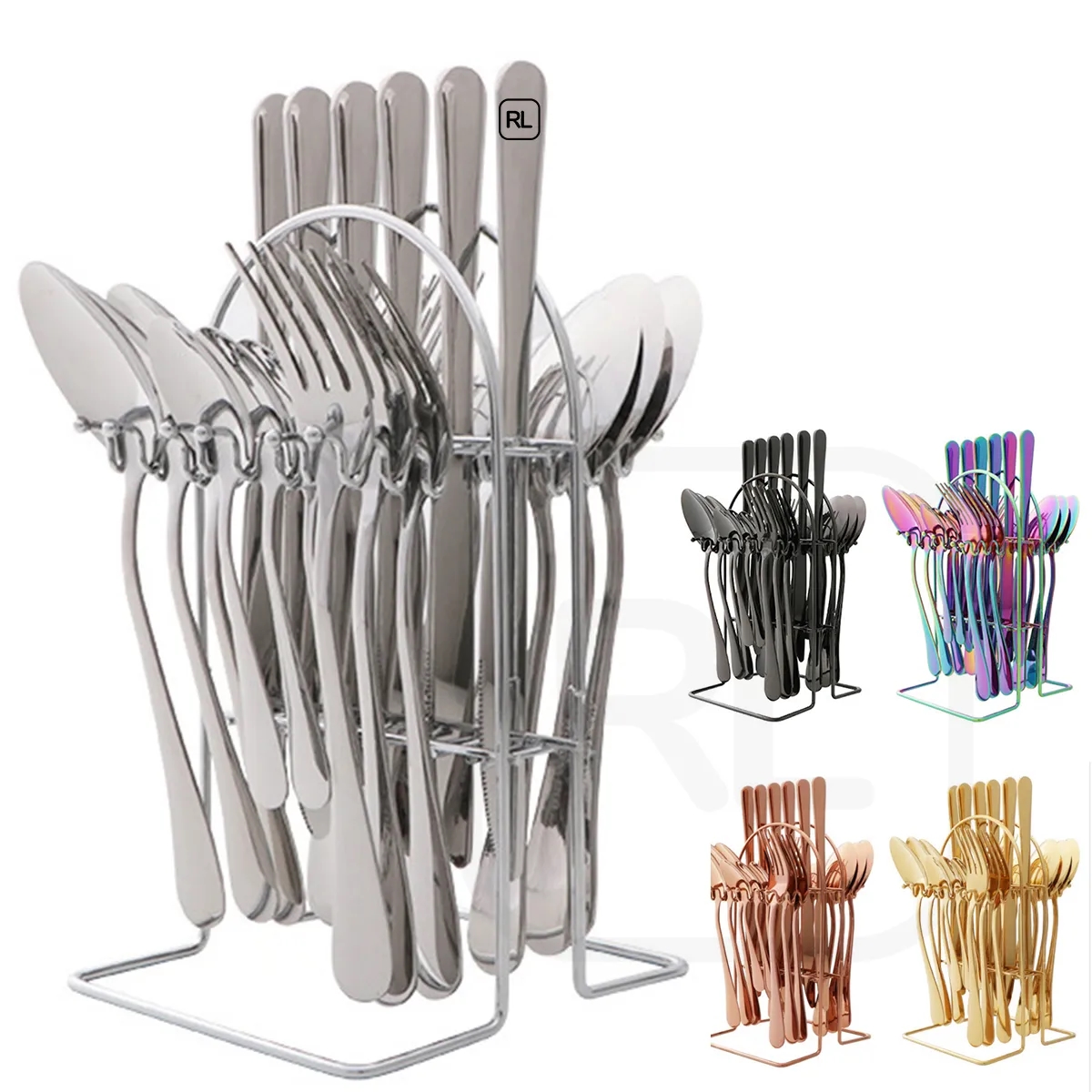 24pcs Stainless Steel Flatware Cutlery Set for Gift 3