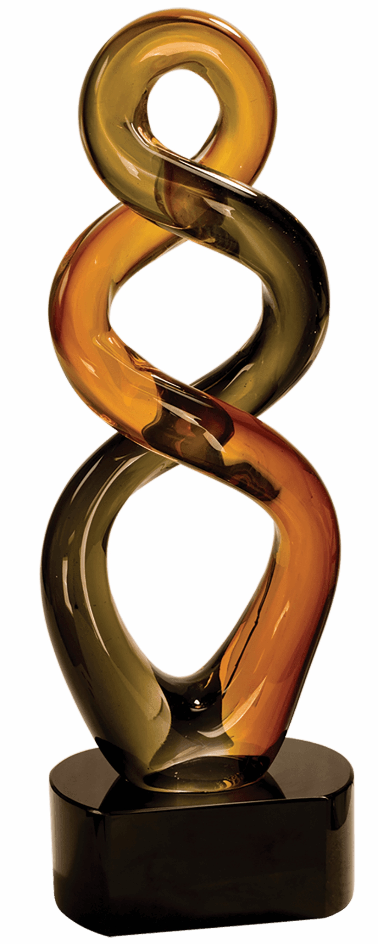 13 1/2" Brown Twist Art Glass Award 3