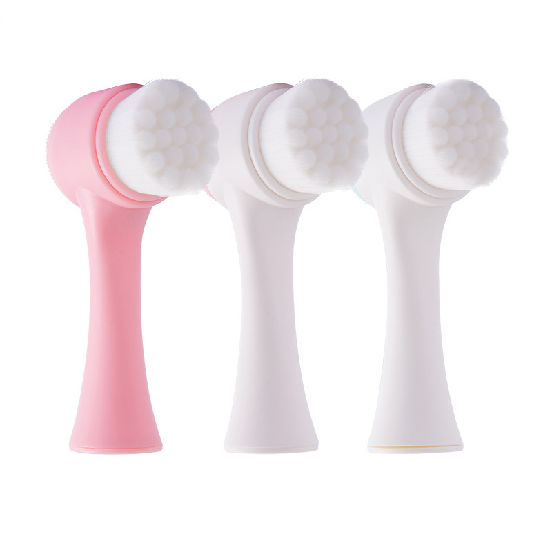 Pore Cleansing Manual Dual Face Wash Brush 3