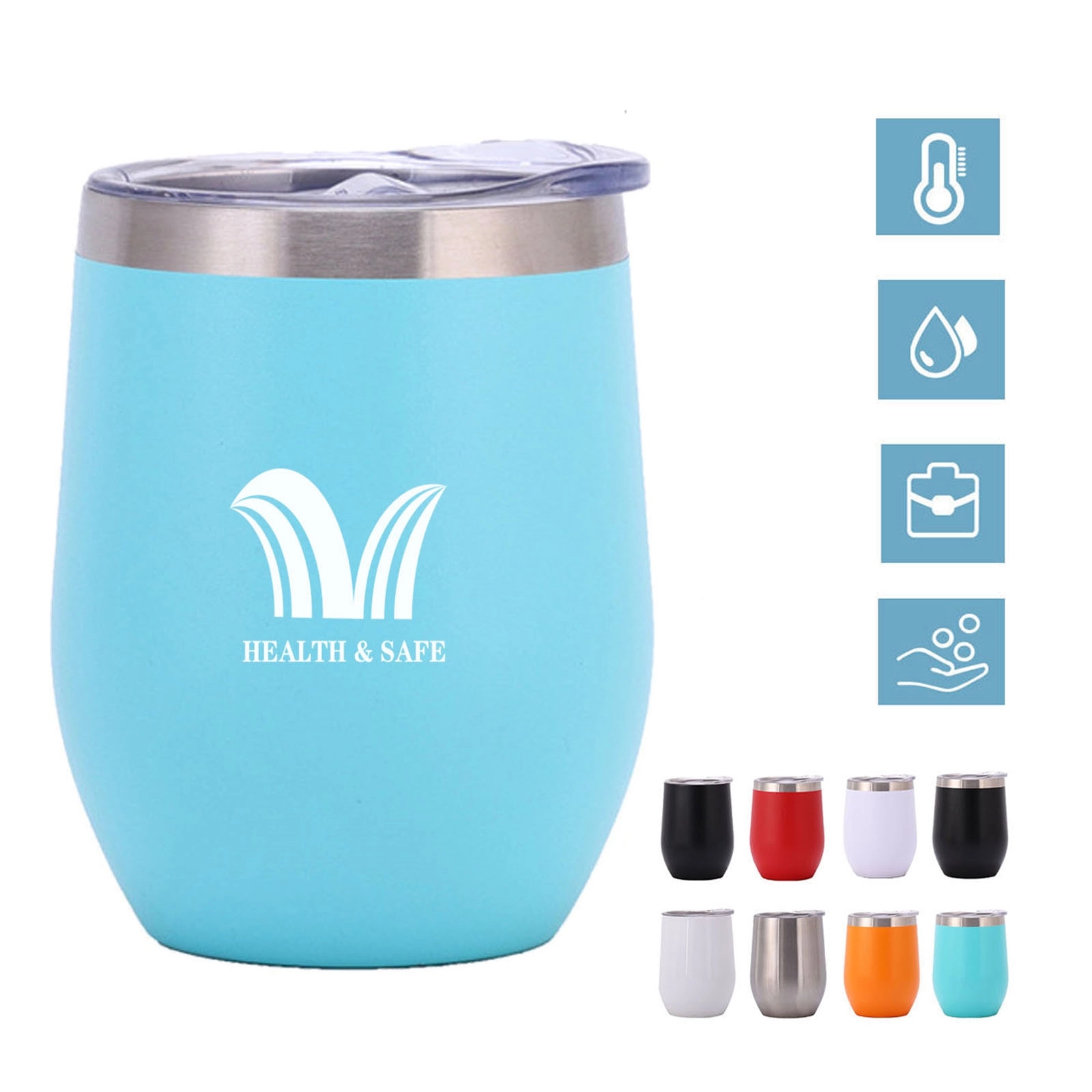 12Oz Double-Layer Stainless Steel Eggshell Wine Cup 1