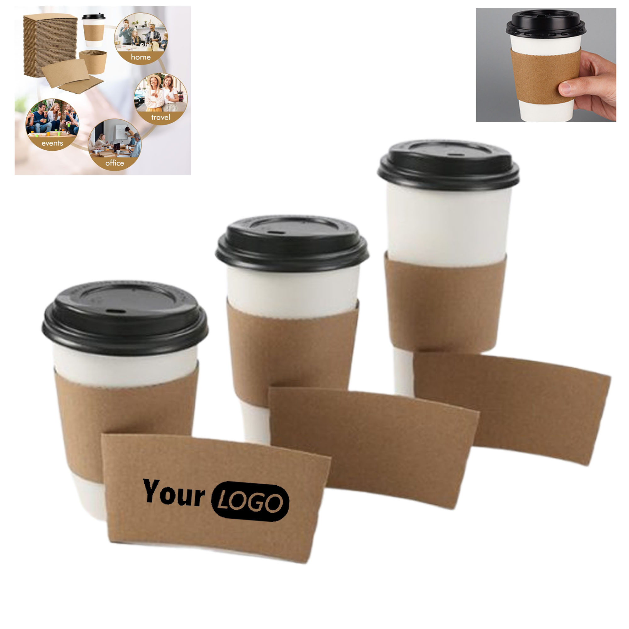 Disposable Thickened Coffee Cup Paper Sleeve 2