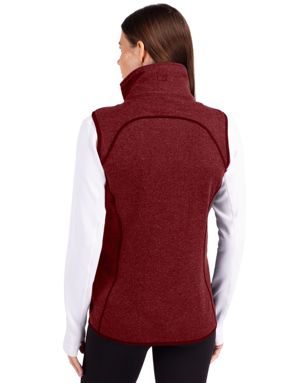 Cutter & Buck Mainsail Sweater-Knit Womens Full Zip Asymmetrical Vest 46