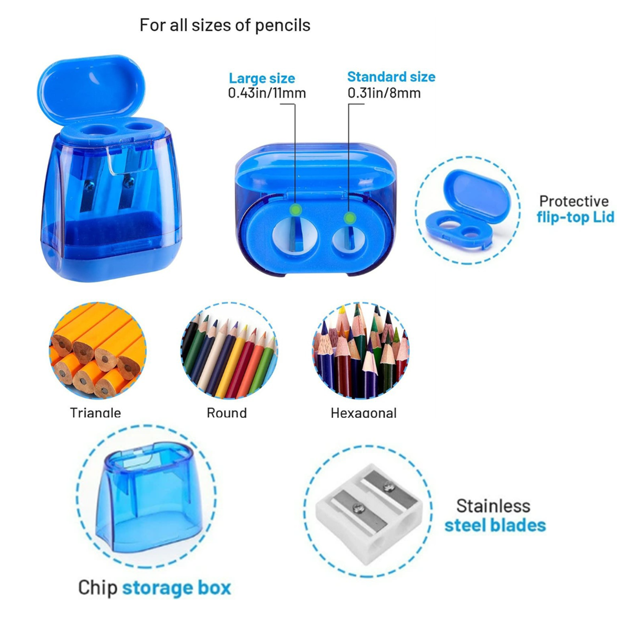 Dual Holes Handheld Pencil Sharpener MOQ100 3