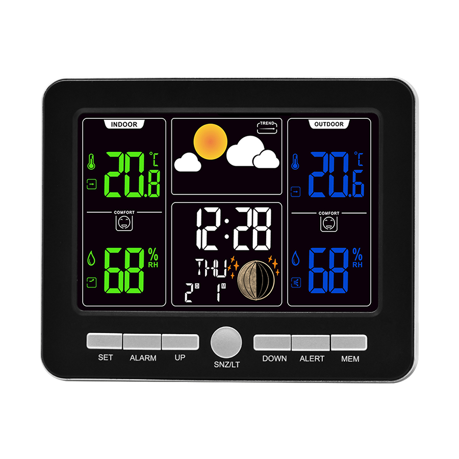 Wireless Digital Weather Station Clock with Colorful Display 1