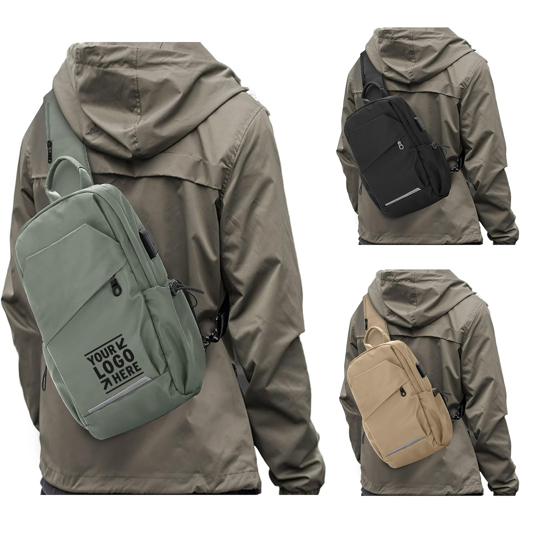 Diving Outdoor Sport Mini Anti Theft One Strap Motorcycle Backpack Men Green Sling Chest Bag   