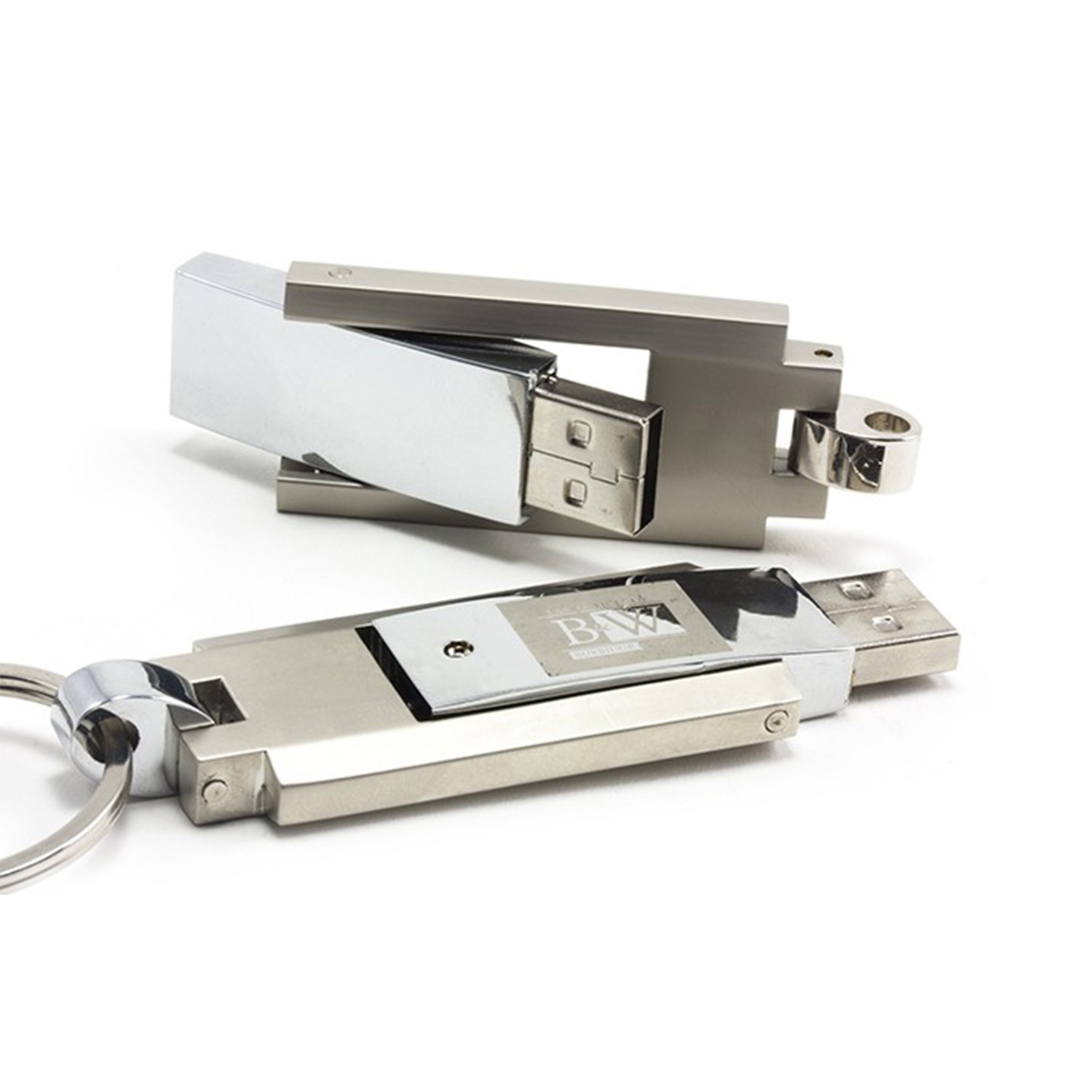 Chrome Steel with Keyring USB 2.0 7