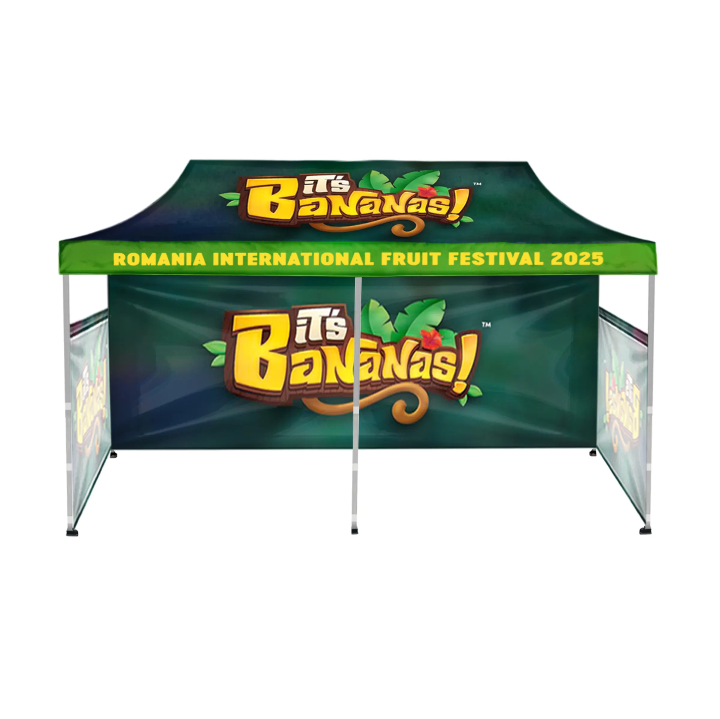 10'x20' Tent Canopy w frame, 2 Side half + 1 long full wall 7