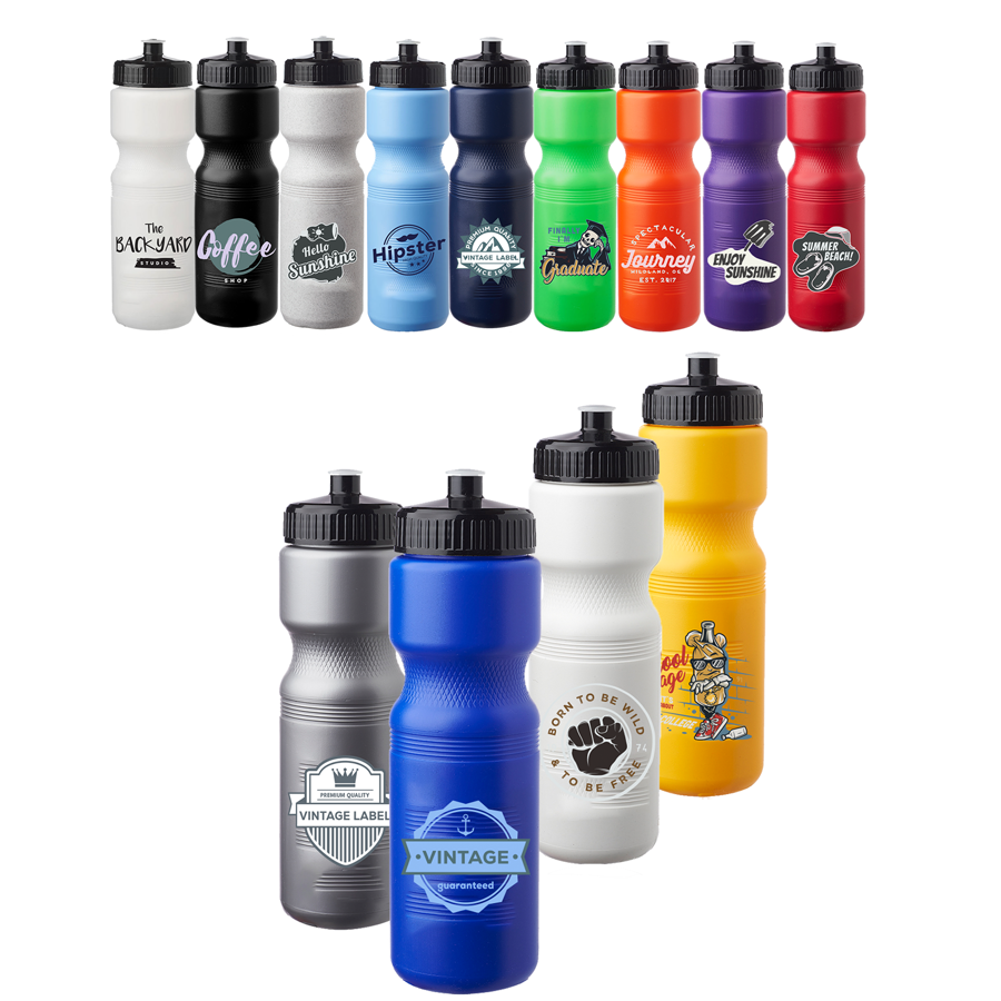 Push Cap Plastic Water Bottle 28 oz 4