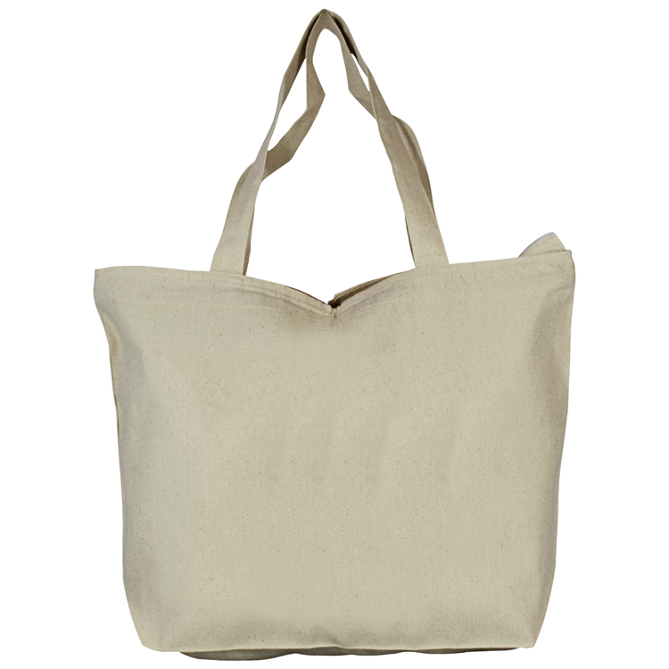 Top Zippered Natural Cotton Tote 3