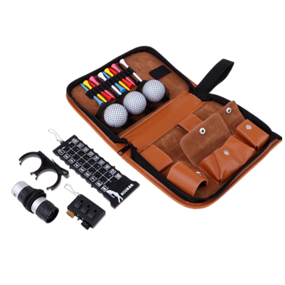 Portable Foldable Leather Golf Organizer 2