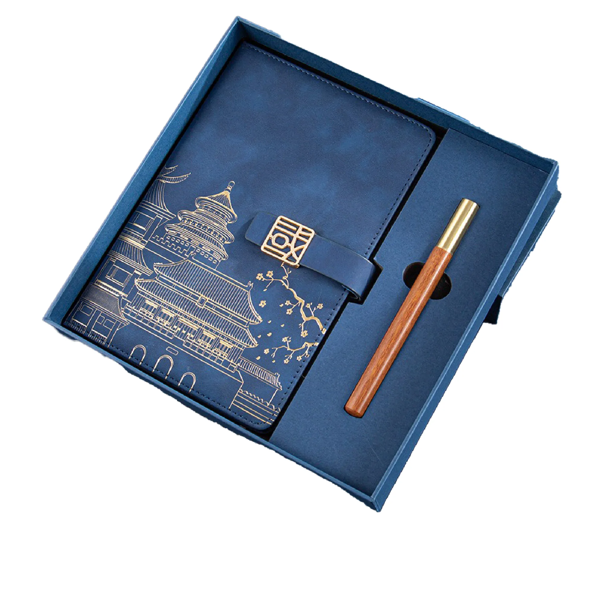 A5 Vintage Chinese Notebook Gift Box Edition-Sandalwood pen 9