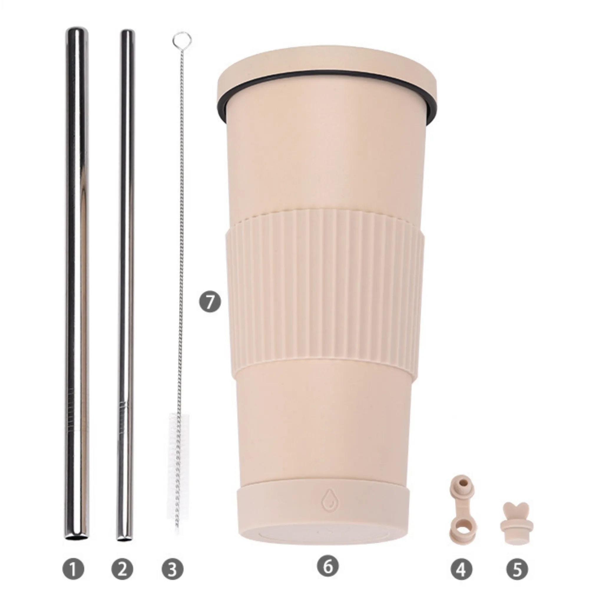 24oz Stainless Steel Straw Cup With Ceramic Inner Liner 14