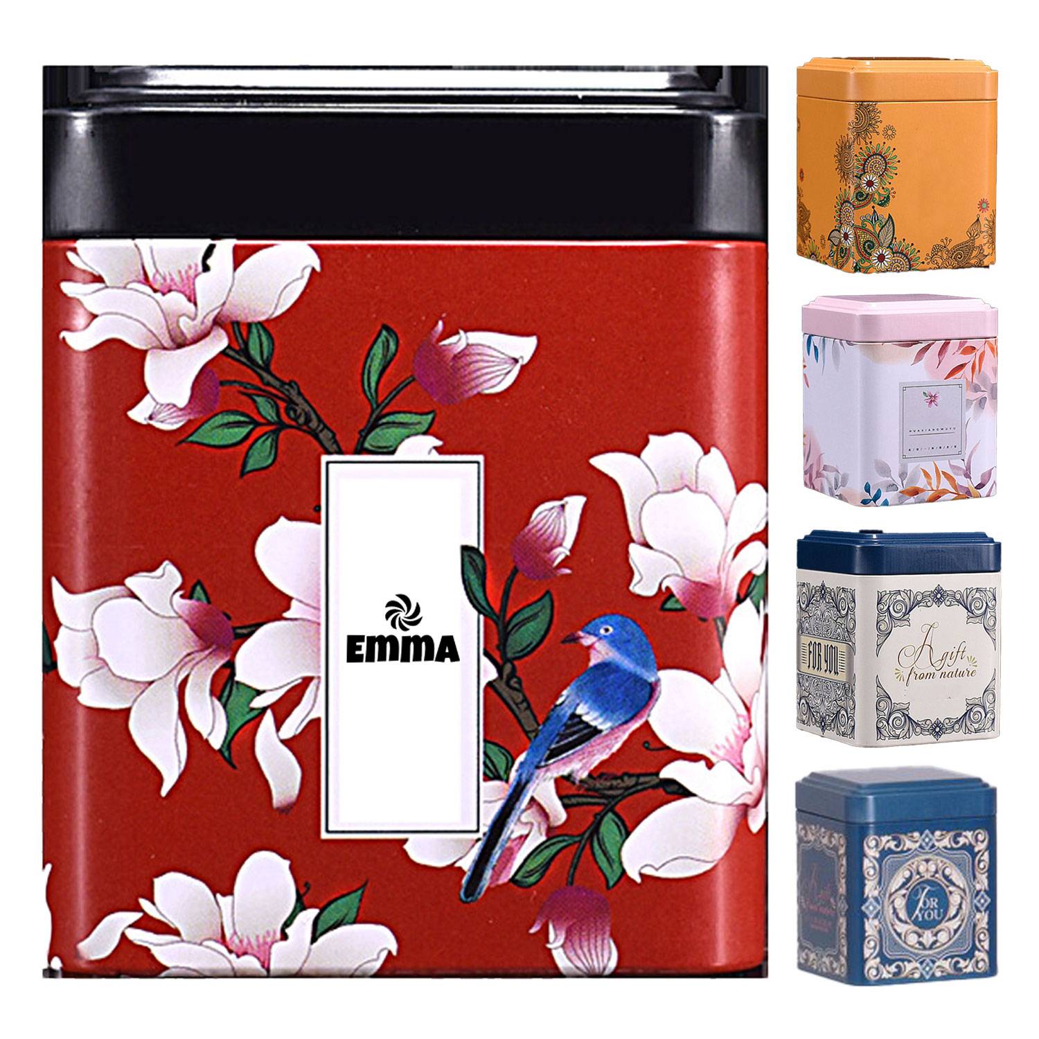 Empty Square Iron Tin Metal Tea Food Storage 2
