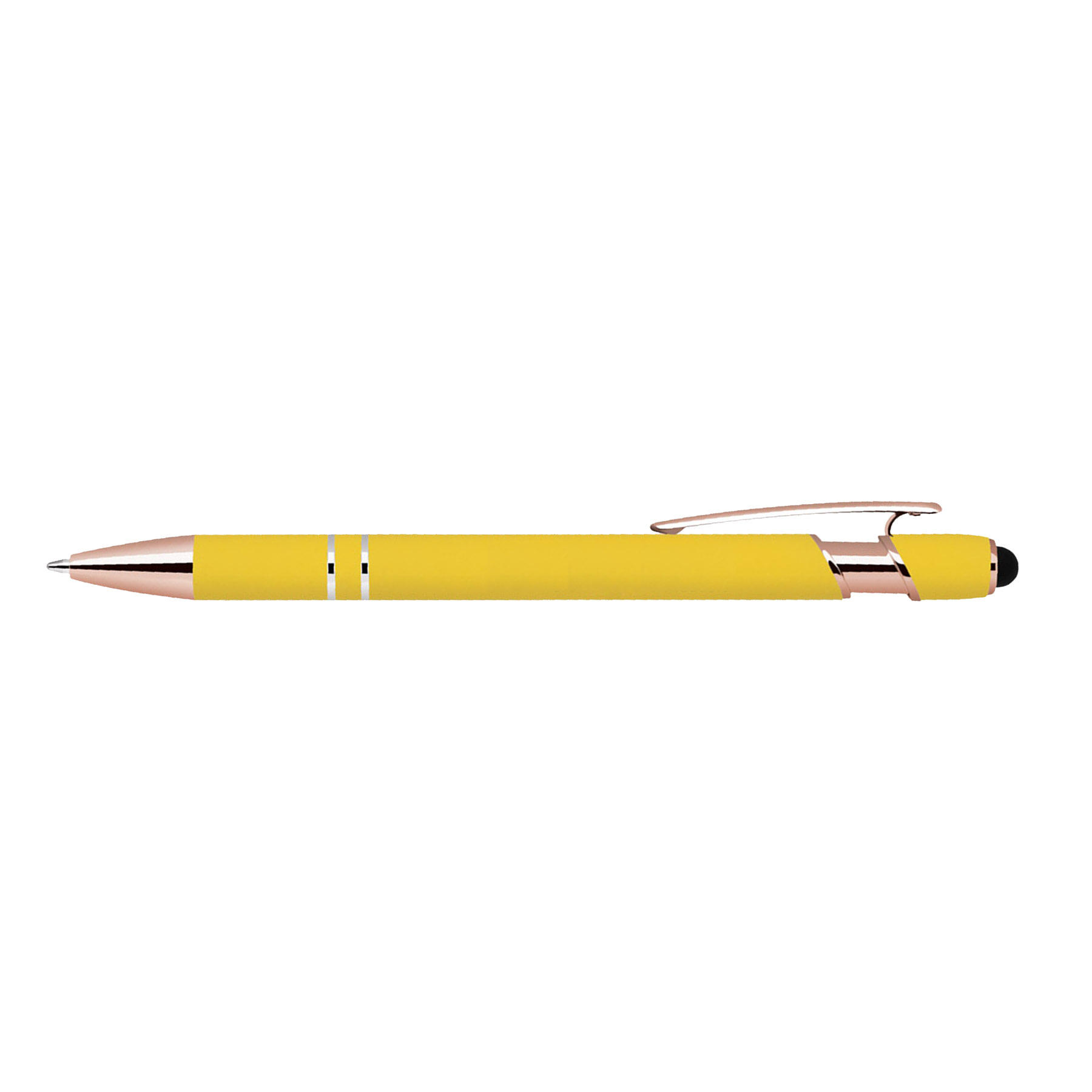 Soft Touch Ballpoint Stylus Pen with Rose Gold Accents 12