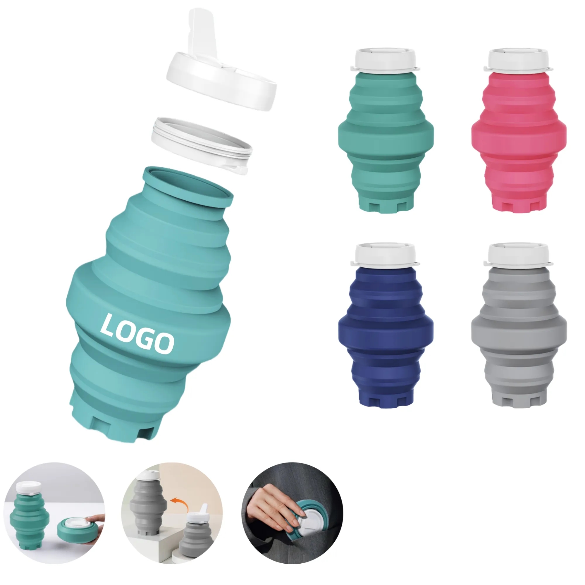 18oz Double-Fold Silicone Water Cup 3