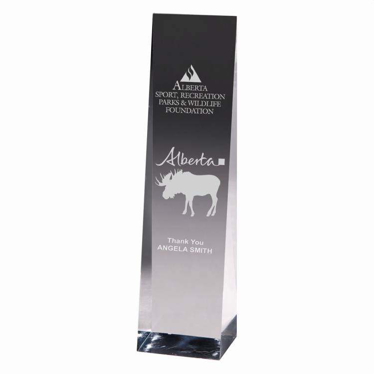 Screen Printed Angled Obelisk Award - 7 3/4" 4