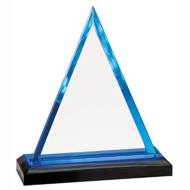 7" BLUE TRIANGLE IMPRESS ACRYLIC TROPHY 2