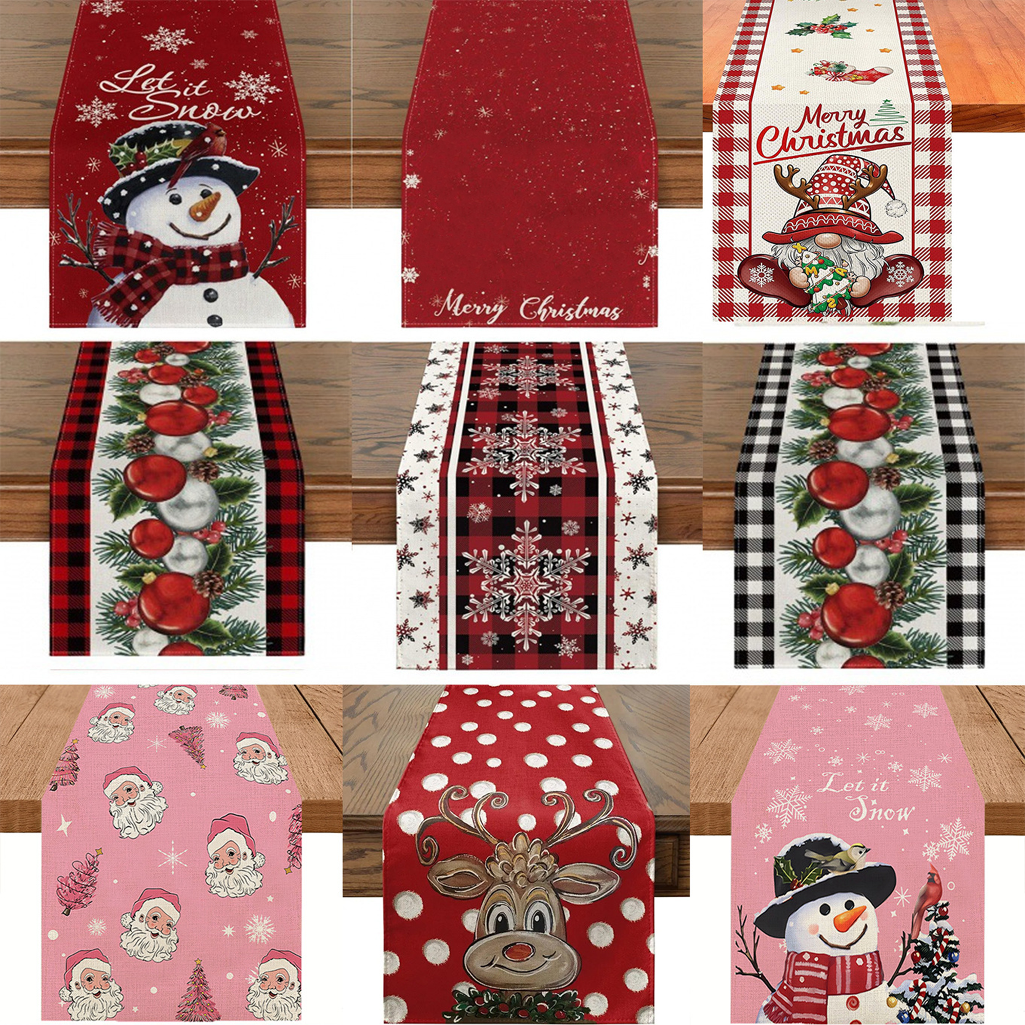 MOQ100 Christmas Linen Tablecloth Flag 3