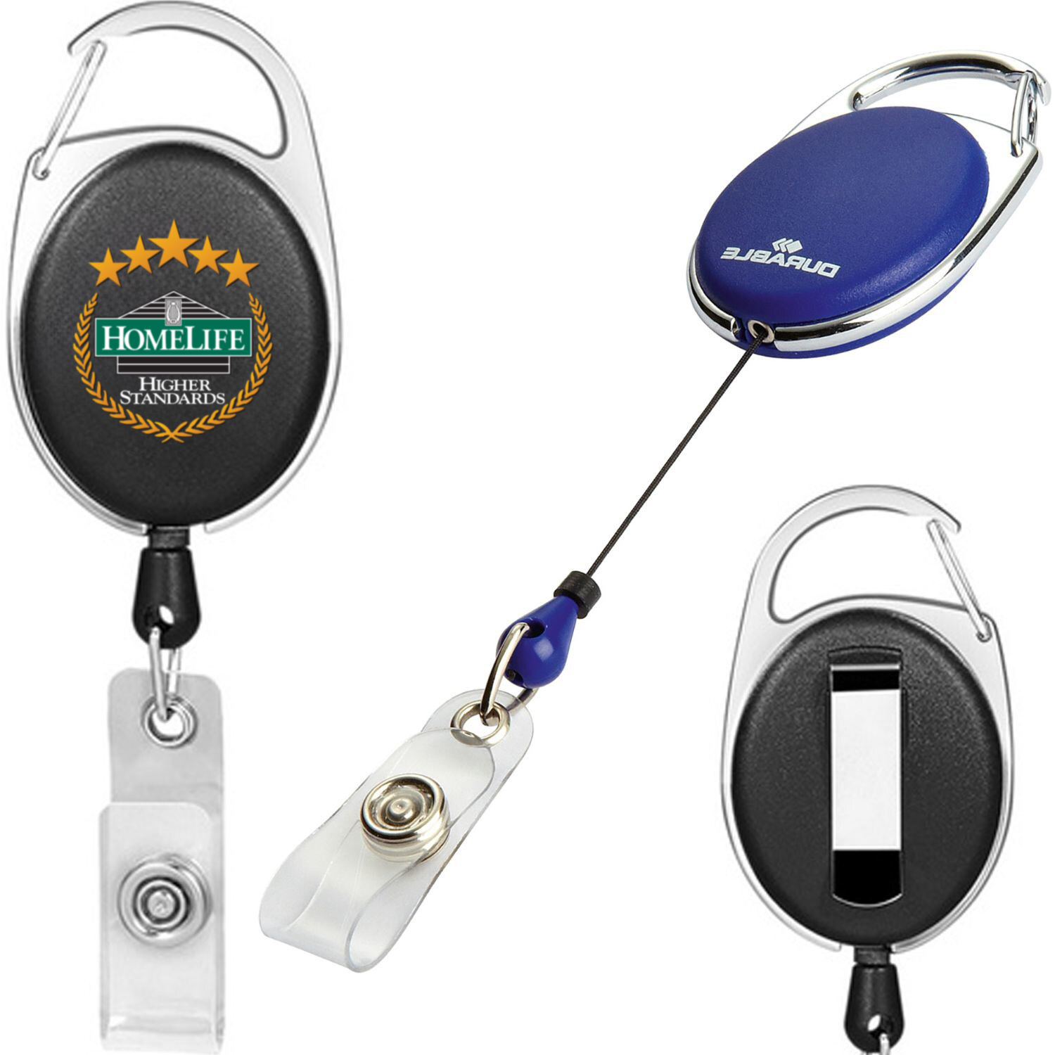 Rock'it 3-Day Oval Carabiner Retractable Badge Reel w/ Belt Clip 1