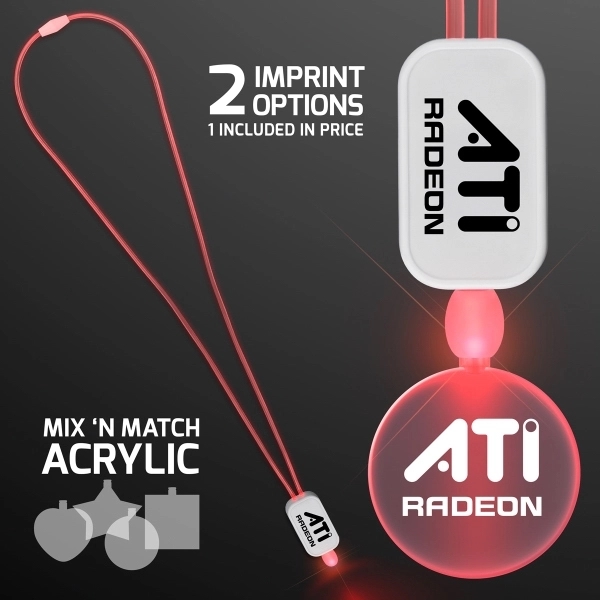LED Neon Lanyards with Acrylic Circle Pendant 2
