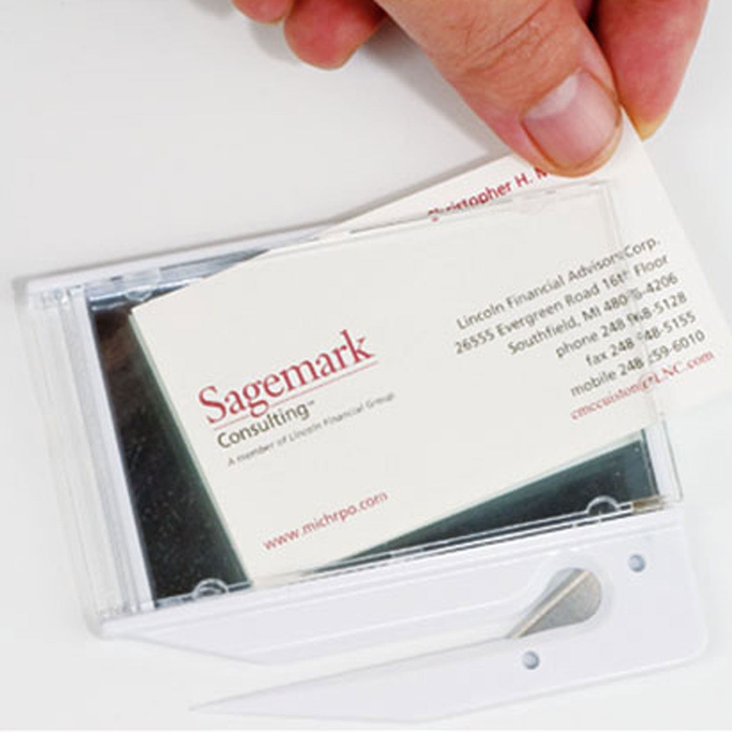 Business Card Letter Opener with Mirror 4