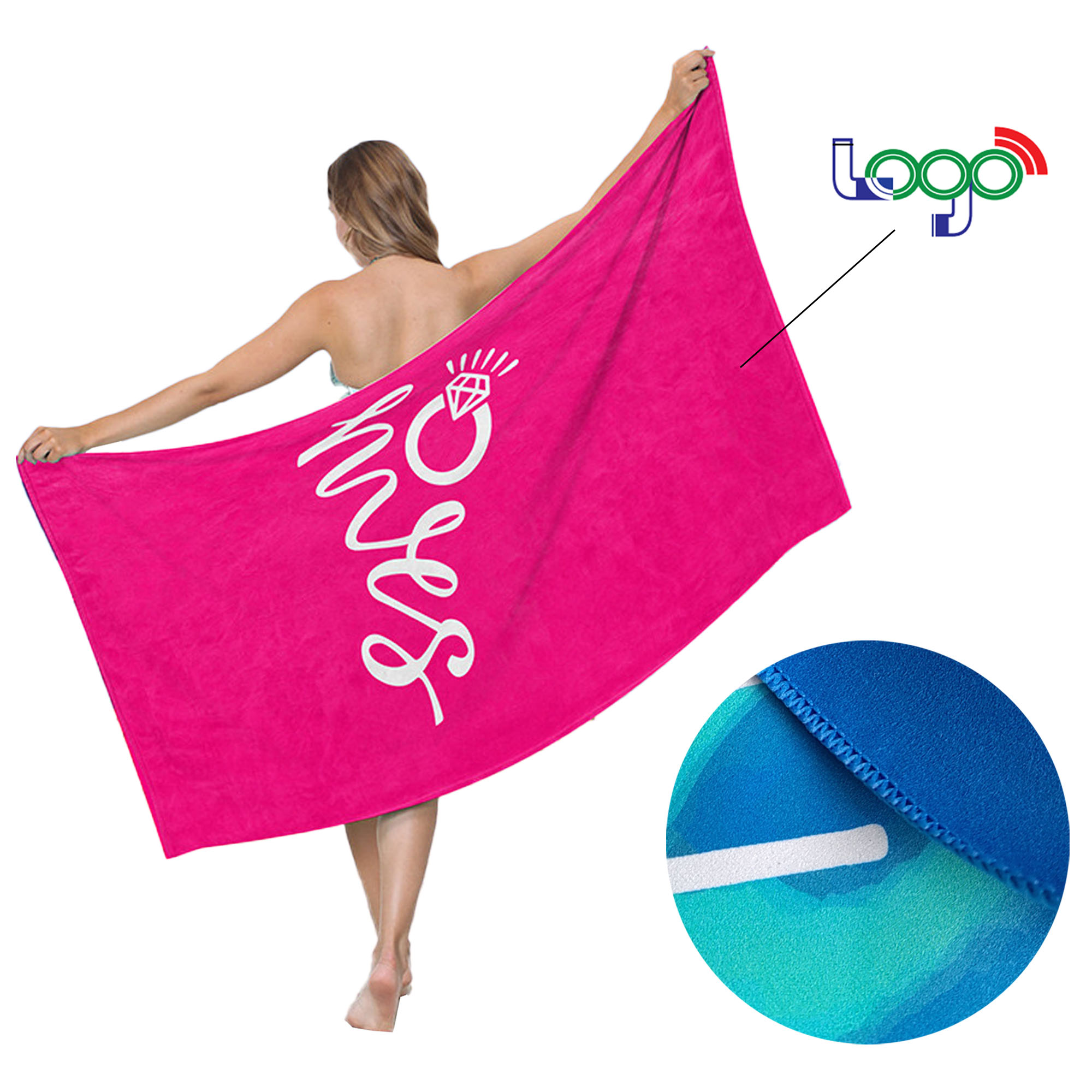 Ultra-Soft 60" x 30" Microfiber Beach Towel 1
