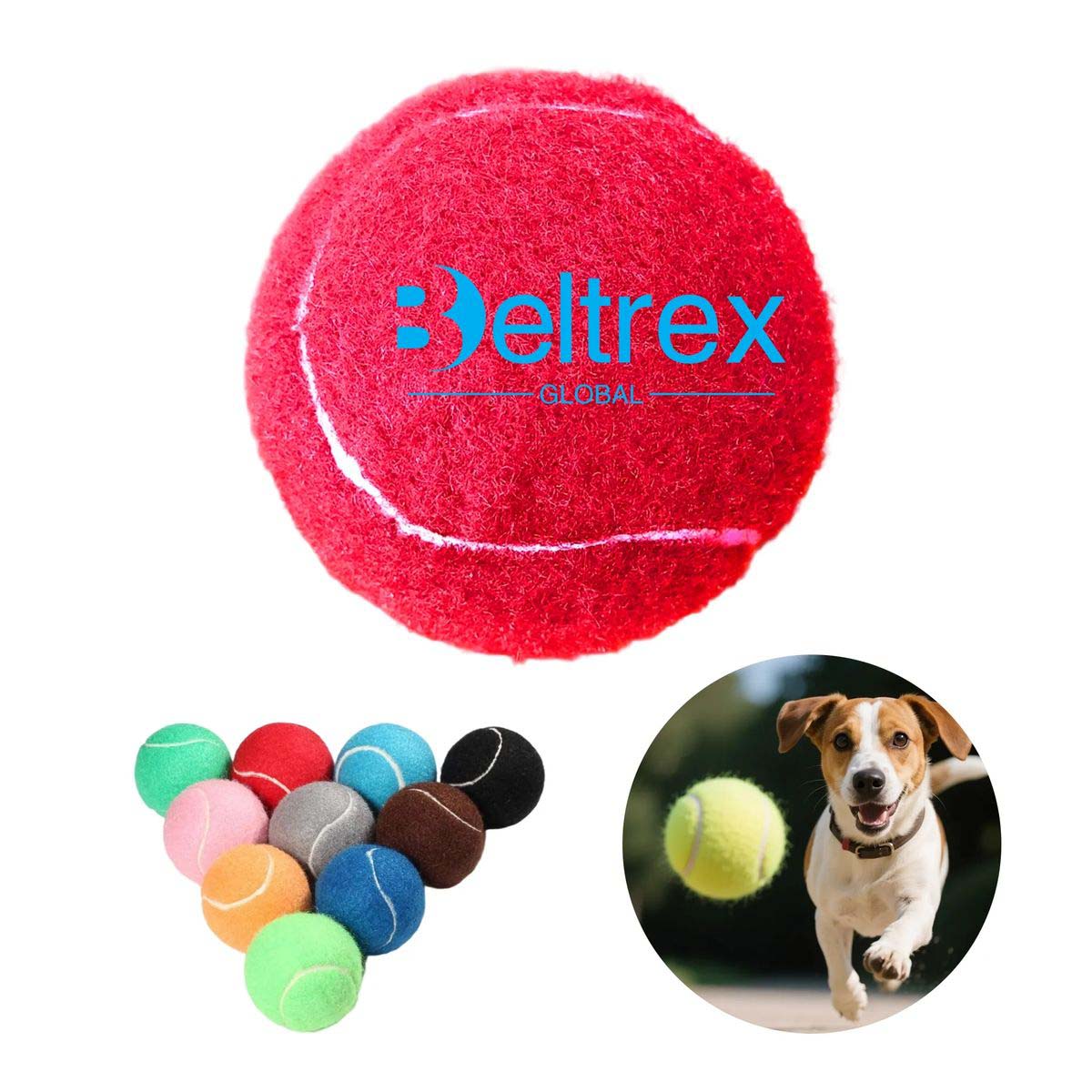 Rubber Pet Tennis Ball for Dogs 2.5 Inch 10