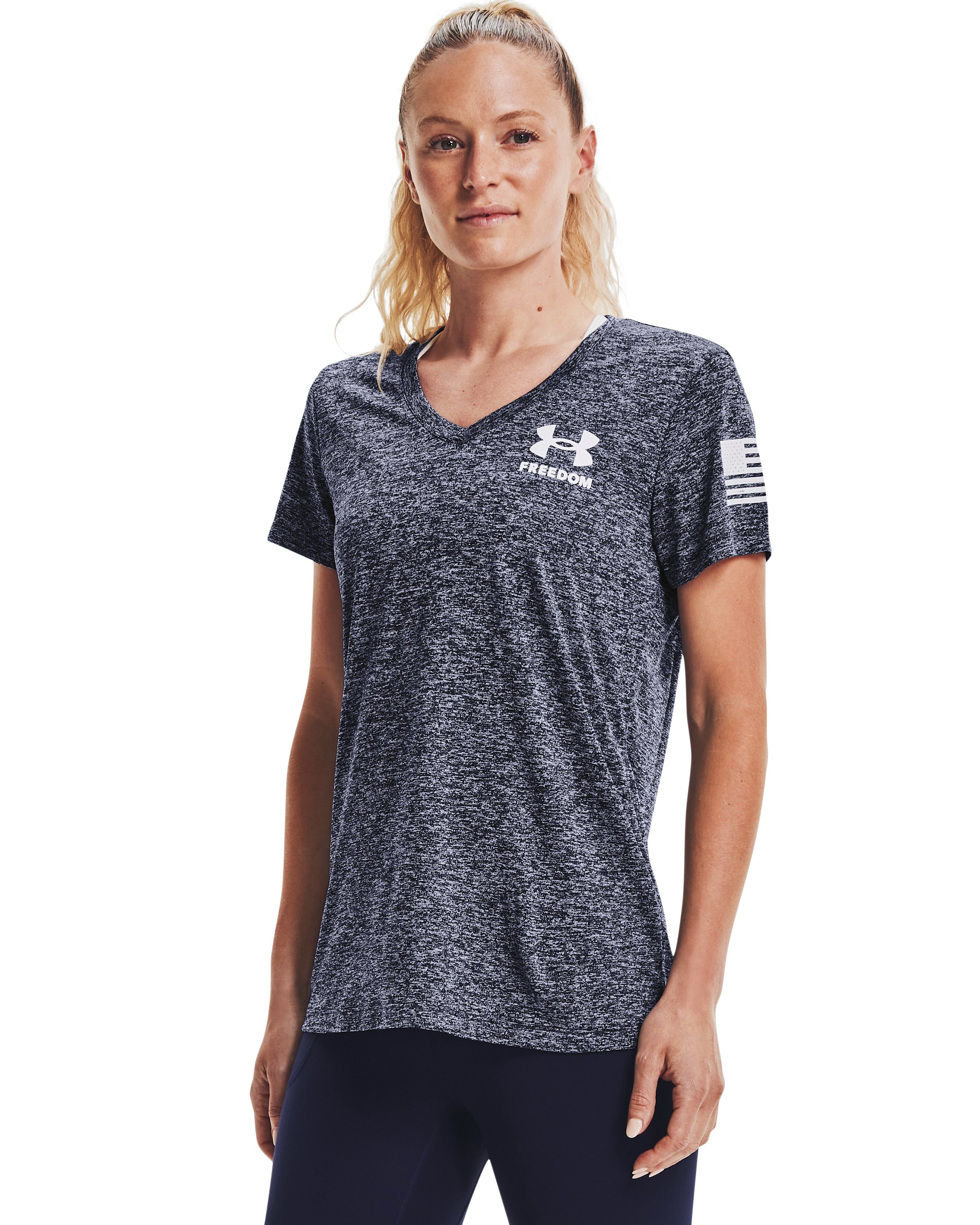 UA Tech Freedom Women's Short Sleeve V-Neck 6