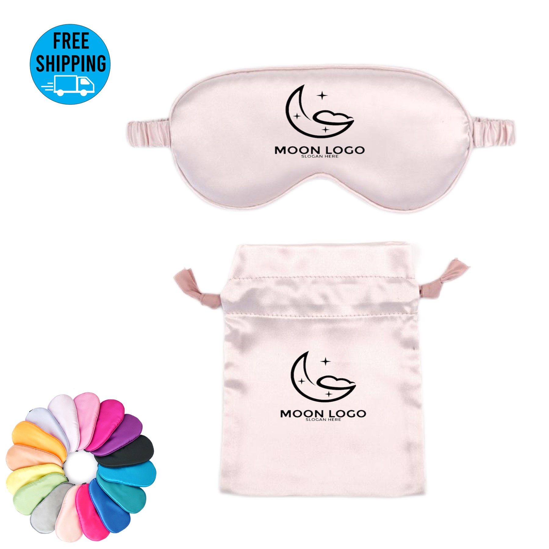 Satin Sleeping Eye Mask with drawstring pocket 3