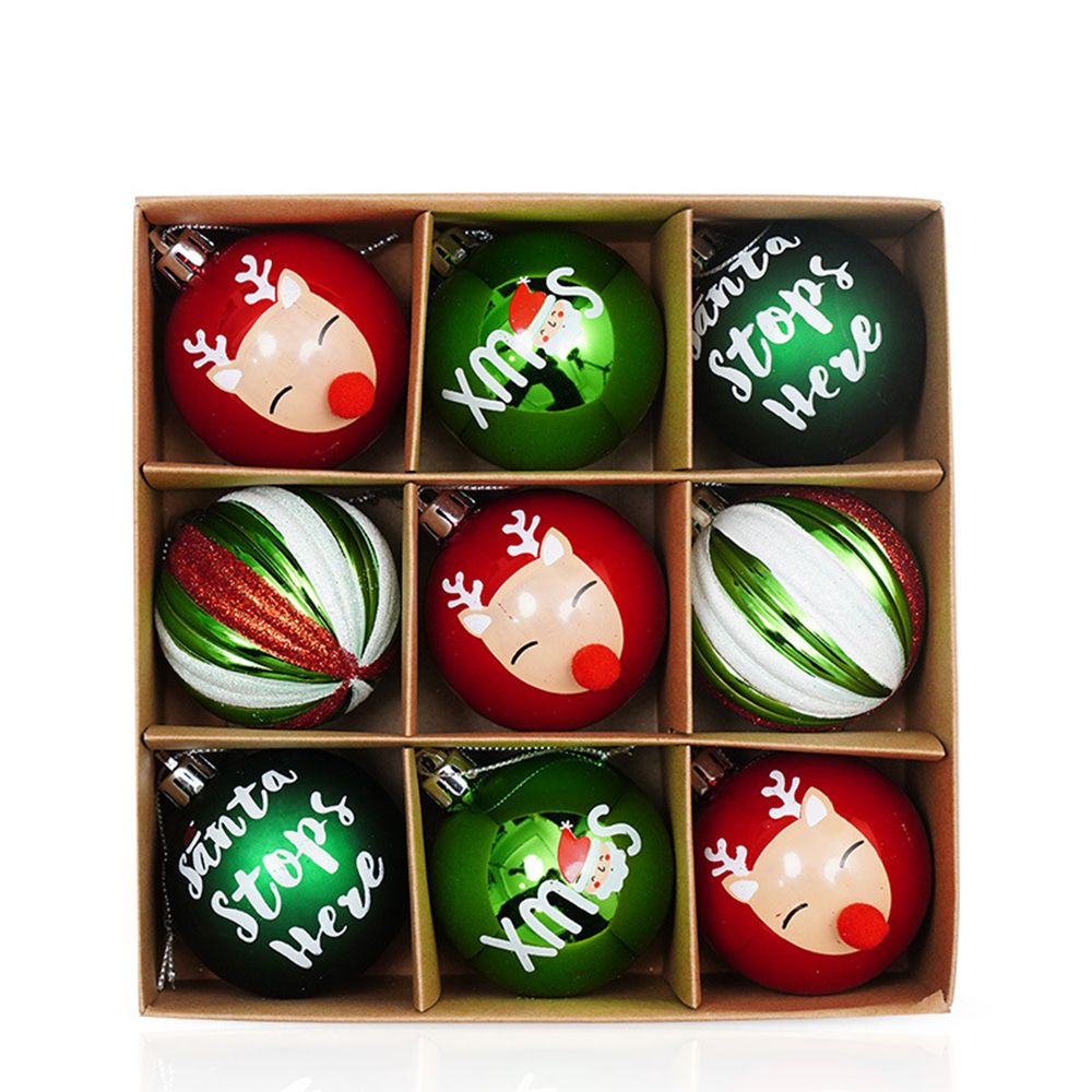 Christmas Tree 9pcs 6cm Colored Balls 8