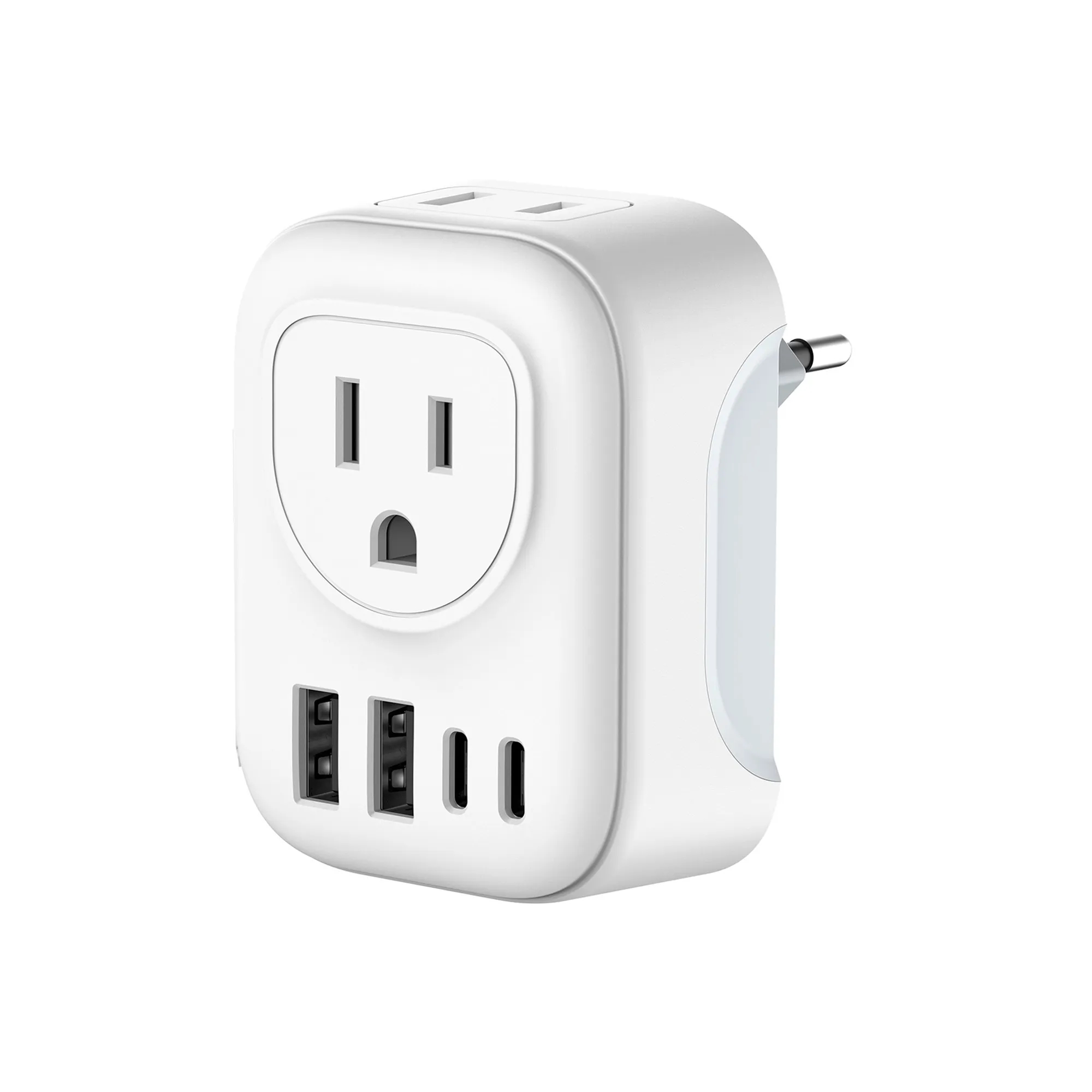Travel Plug Adapter Usb C 2.9"x2.7"x2" 3