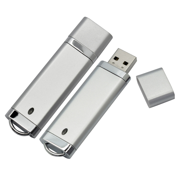 Rectangle Plastic USB Drive w/ Silver Trim 11