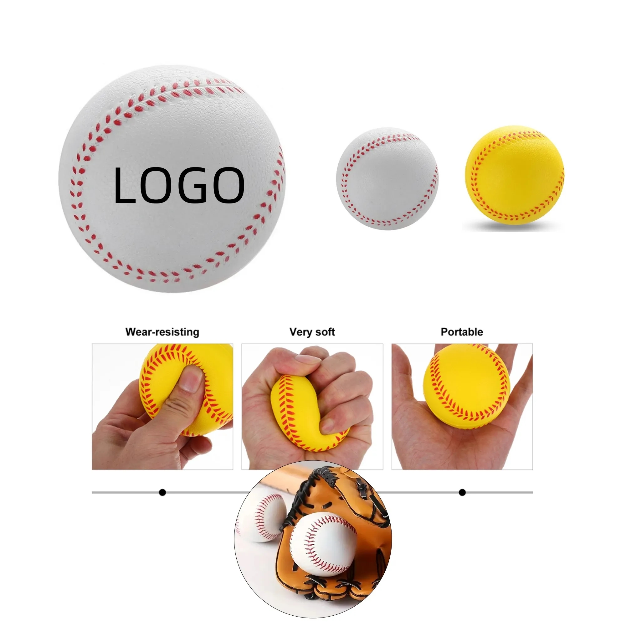 3 1/2'' Bouncy Foam Baseball 3