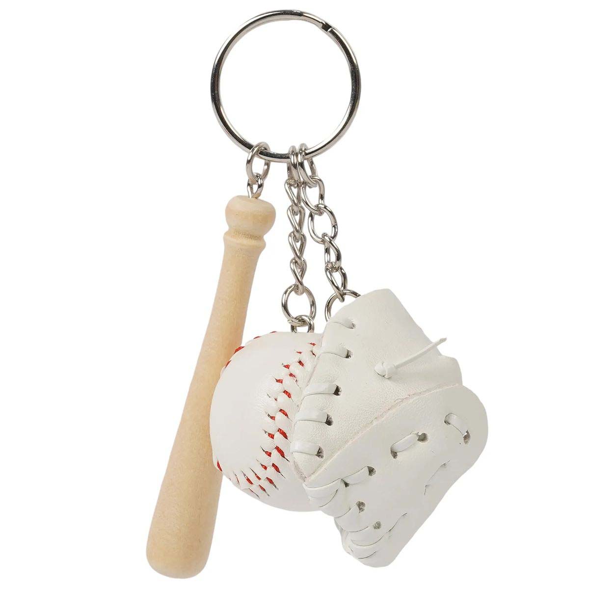 Baseball Keychain with Glove Bat and Ball 7