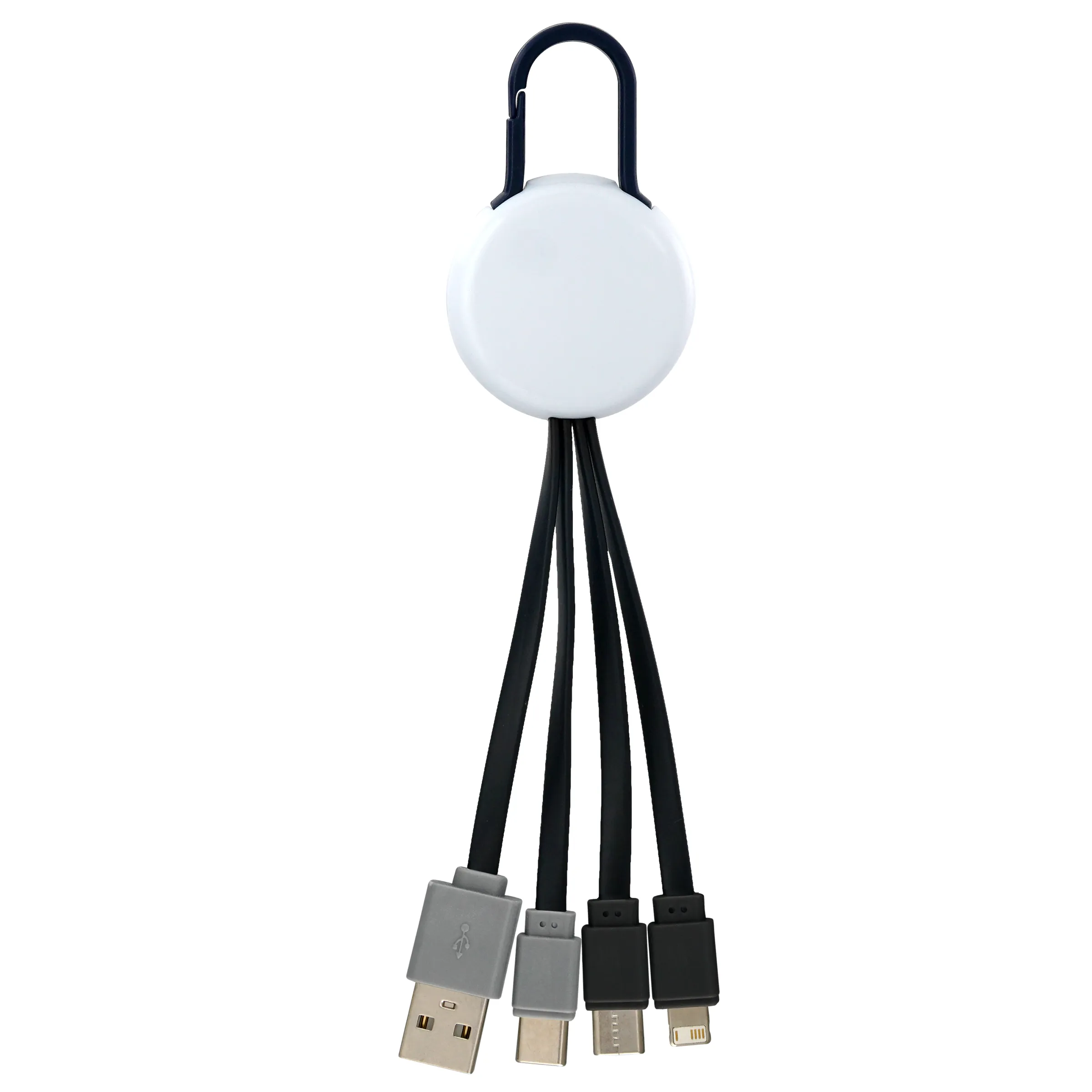 WHITE COLORFUL CLIP DUAL INPUT 3 IN 1 CHARGING CABLE 32