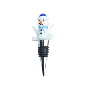 Happy Snowman Design Alloy Wine Cork Bottle Stopper 10