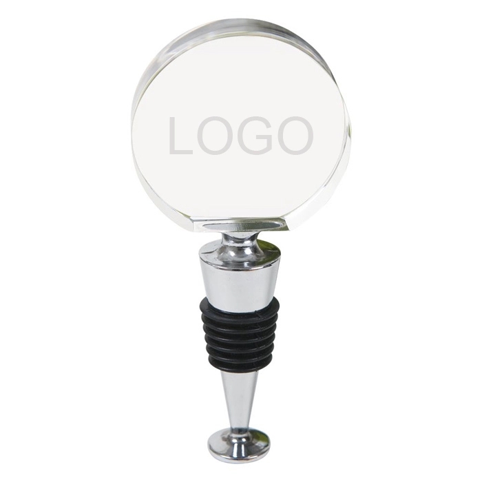 Personalized Round Crystal Bottle Stopper w/ Stand 2