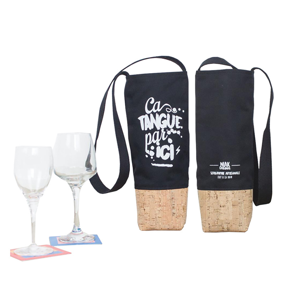 Reusable Single Bottle Wine Tote Bag with Handles 2