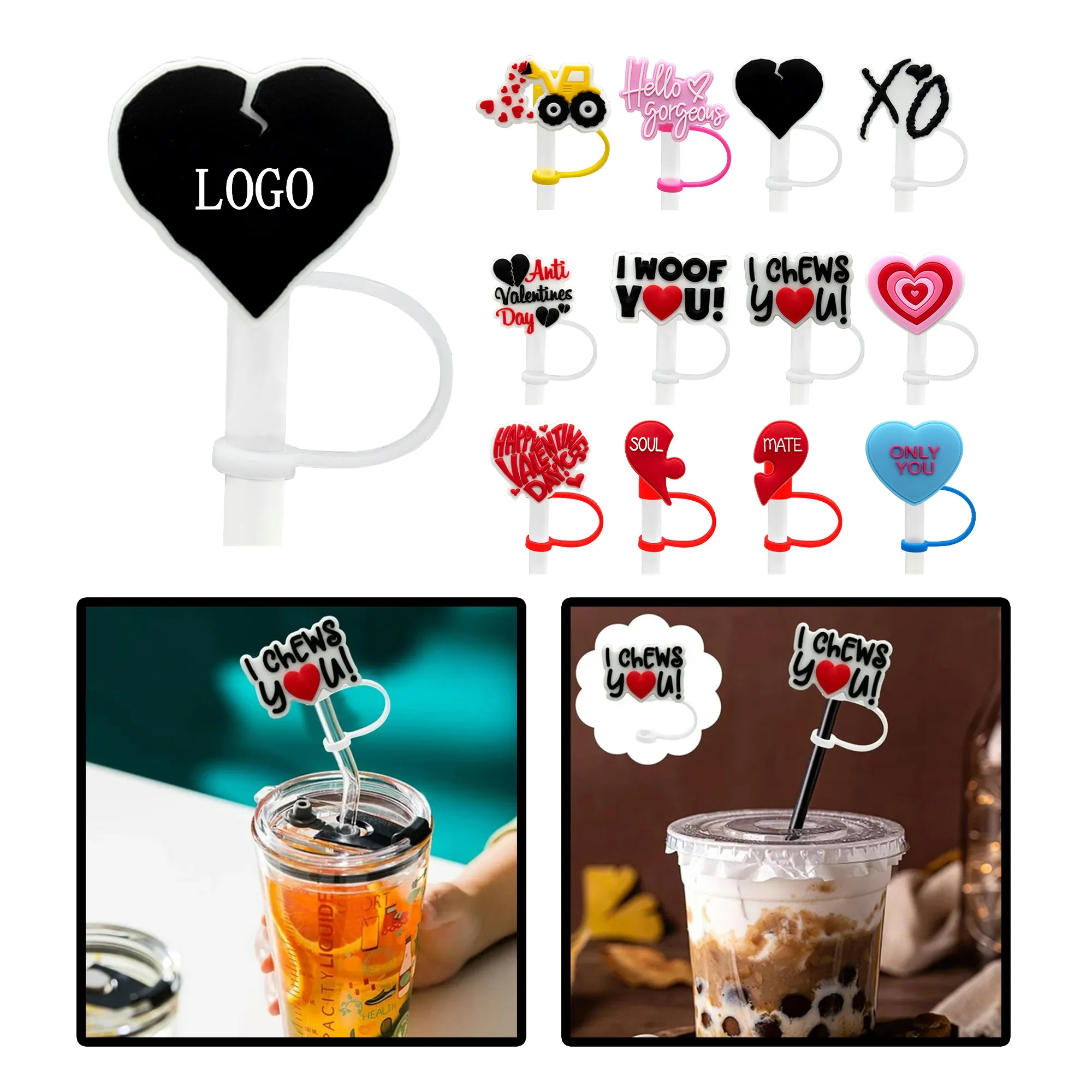 Personalized Silicone Straw Cap Dust Cover 1
