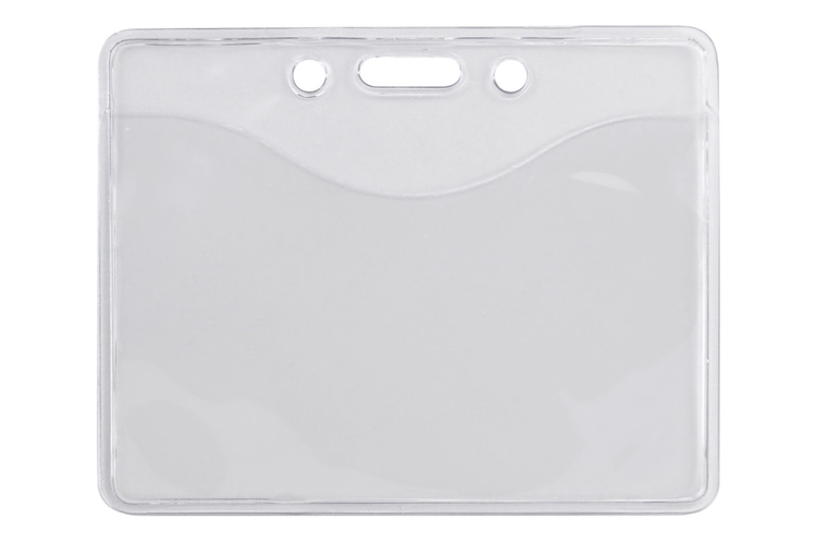 3.83" W x 3.06" H - Horizontal Clear Vinyl Badge Holder (Blank) 2