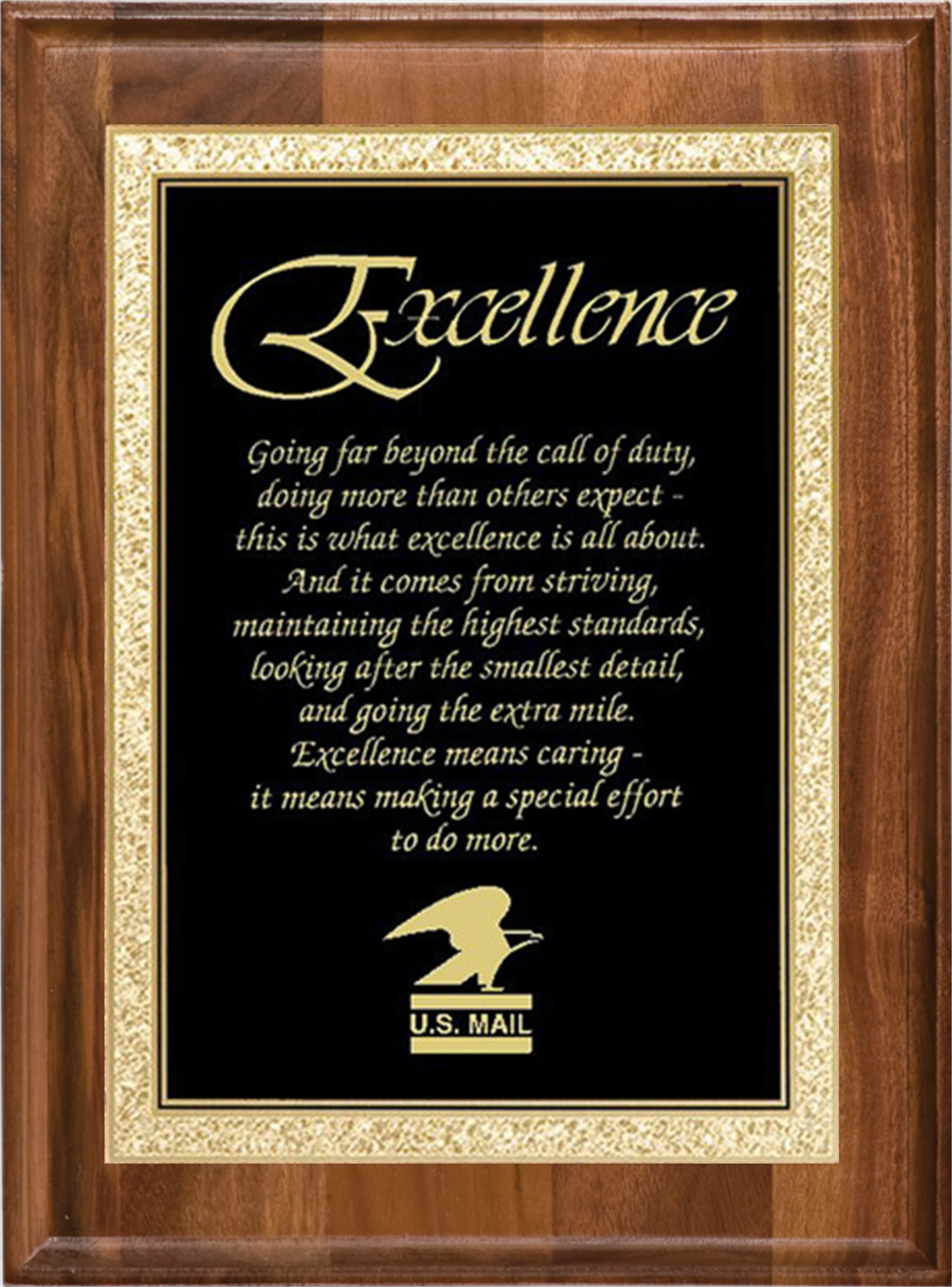 Walnut Rectangle Plaque w/Black Brass Engraving Plate (7" x 9") 1