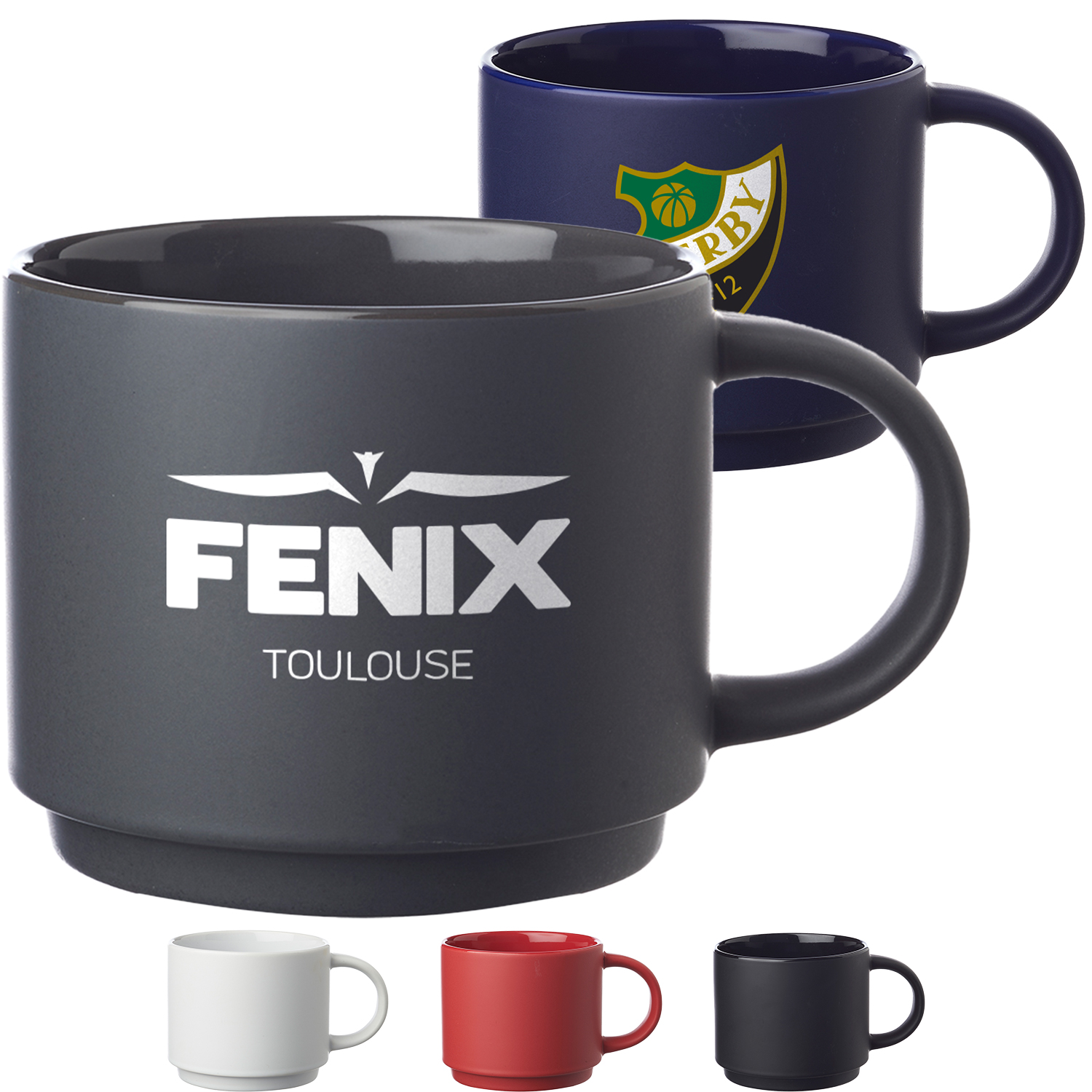 Stackable Ceramic Coffee Mugs 2