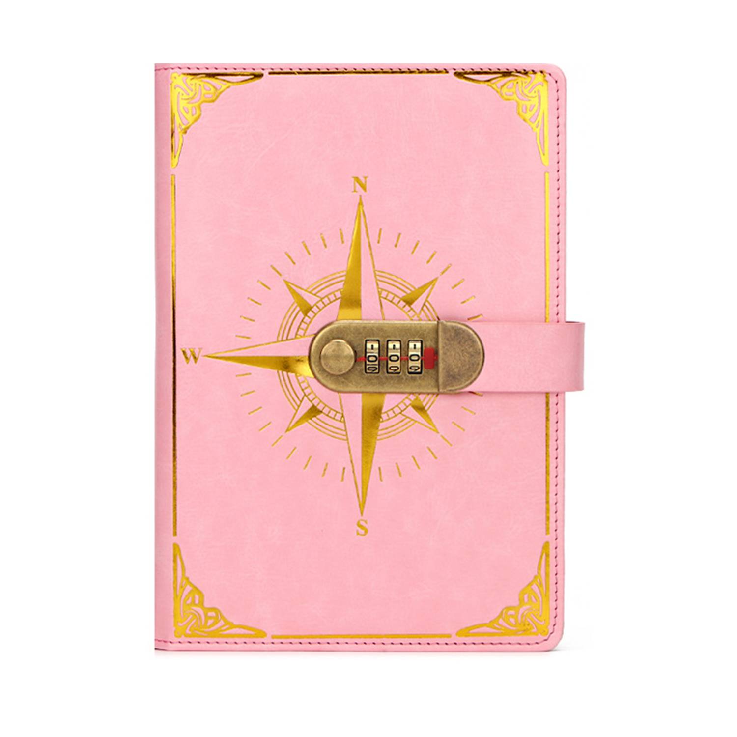 A5 PU Leather Journal Notebook w/ Password Lock 7
