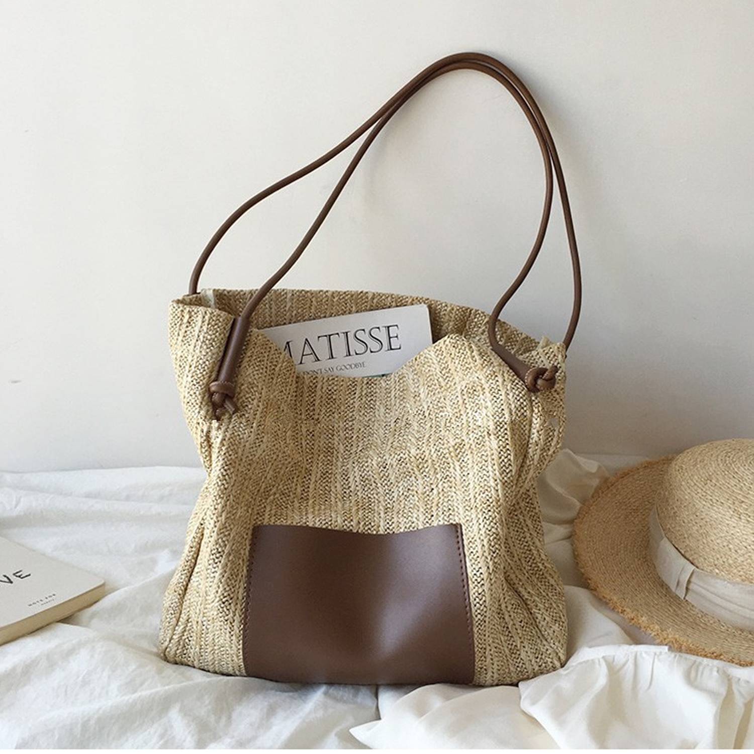 Handbags Women Tote Woven Bags, custom tote bag with logo imprint 10