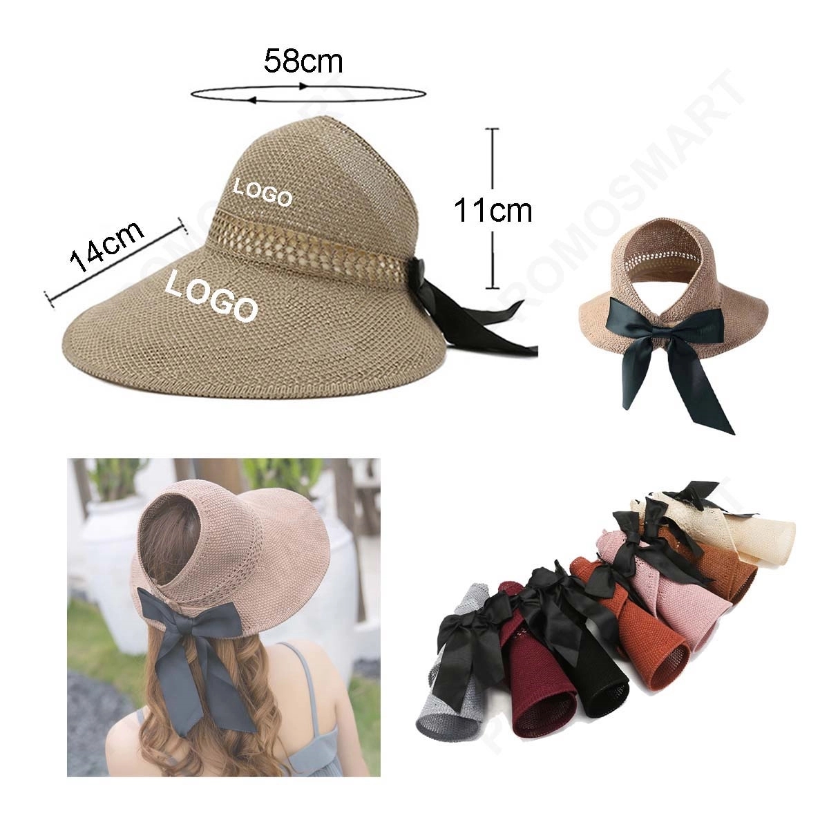 Womens Sun Straw Visor Hat 2