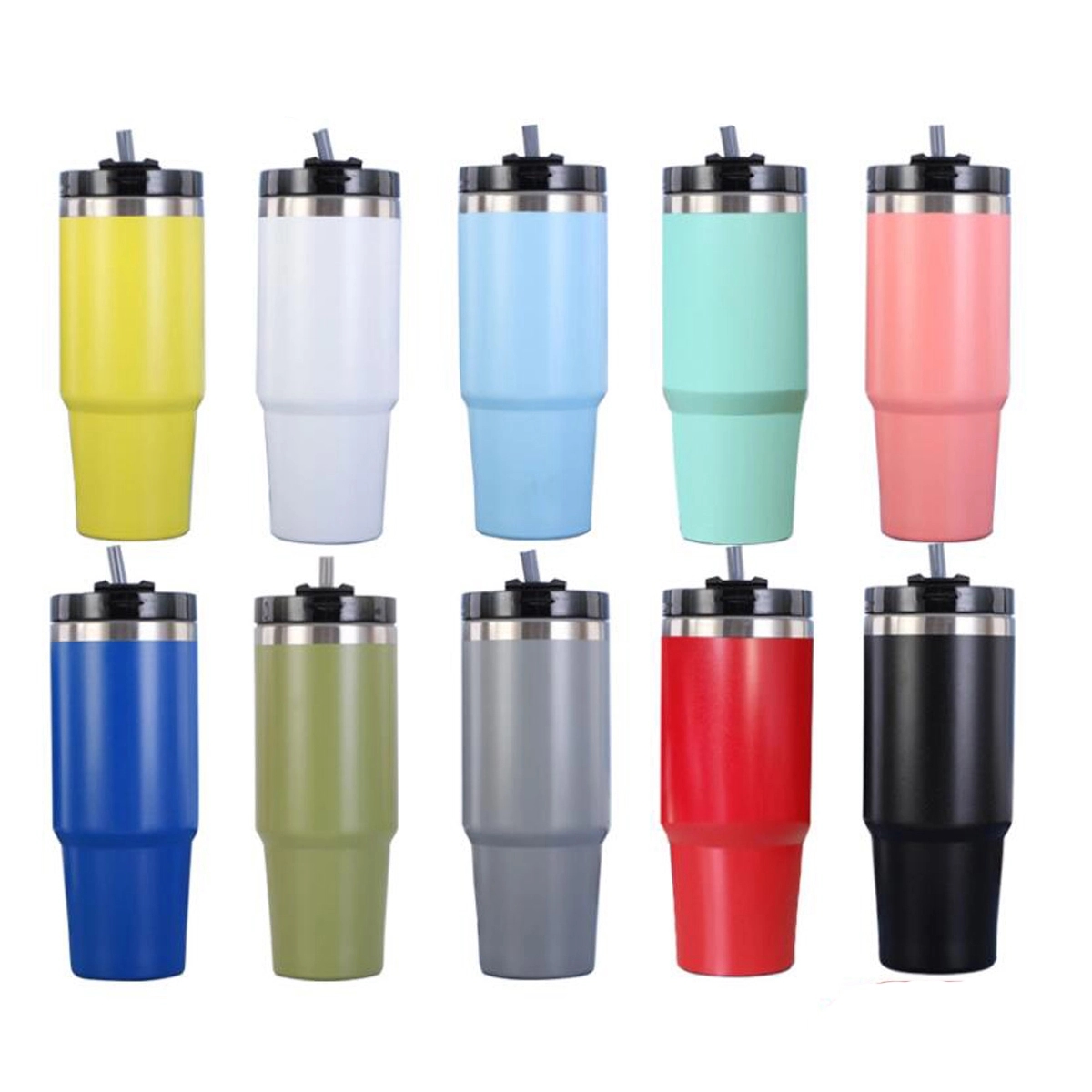 30 oz Insulated Tumbler With Lids and Straws 7