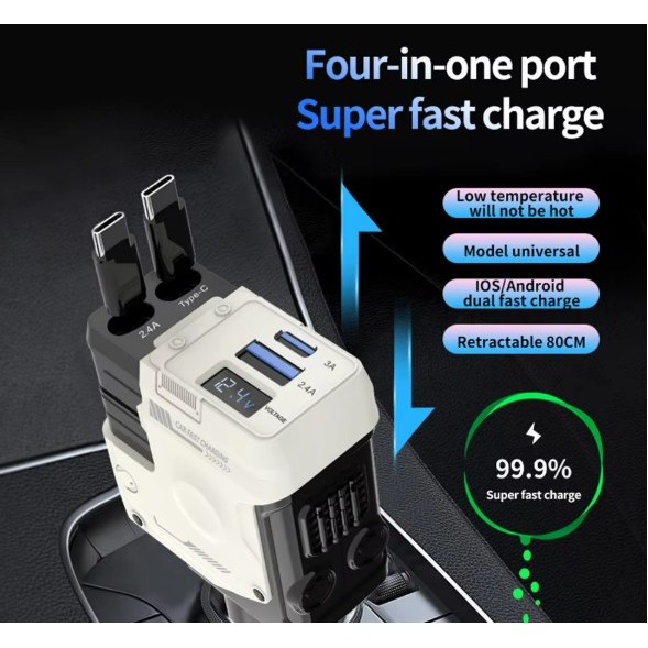 4-in-1 Fast Charge Car Charger Adapter 1