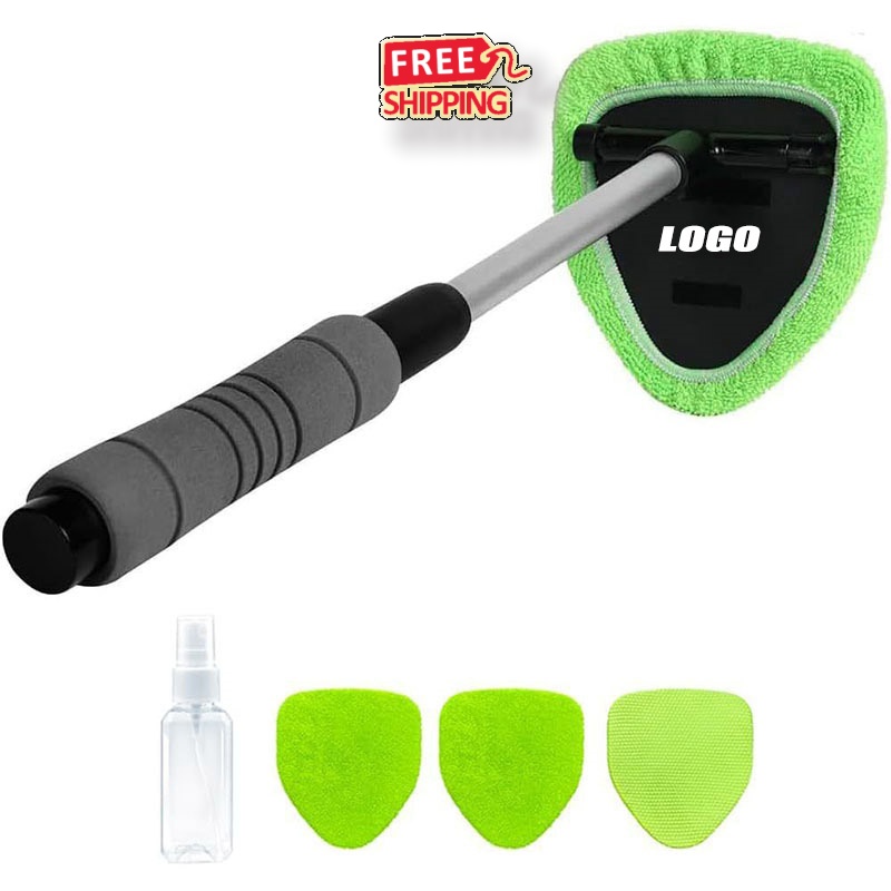 Telescopic Car Windshield Cleaner Kit with 4 Microfiber Pads and Custom Logo 1