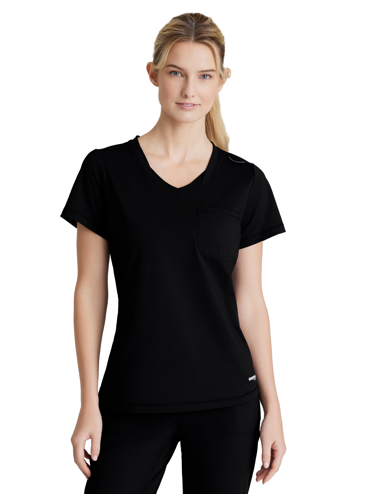 Skechers Slip-Ins - Women's One-Pocket Curved Neck Flow Scrub Top 1